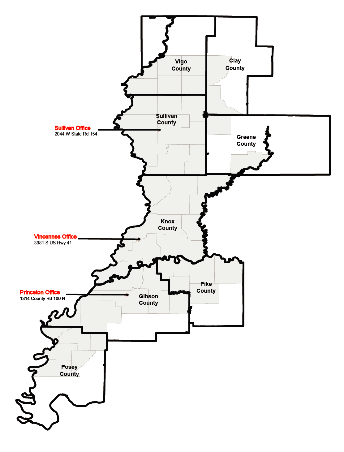 Map of WIN Energy REMC Service Territory